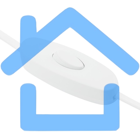 Шнур сетевой, вилка плоская с выключателем, без розетки, кабель 2x0.5 мм², длина 1,8 метра, 2.5 A, белый Rexant-1