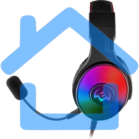 Игровые наушники SVEN AP-U1001MV с микрофоном черные (USB, LED, mini jack O 3,5 мм (4 pin), 50 мм, RGb подсветка)-1