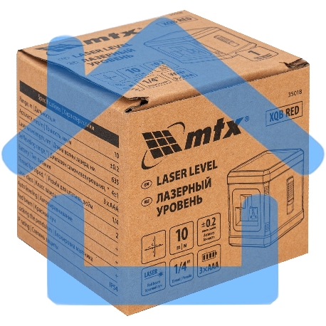 Лазерный уровень XQB RED Basic SET, 10 м, красный луч, батарейки, резьба 1/4