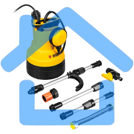 Дренажный насос для чистой воды DPB400, 400 Вт, подъем 11 м, 5500 л/ч Denzel-9