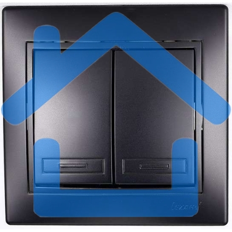 Выключатель 2-кл. 1п СП Мира 10А IP20 со вставкой черный бархат LEZARD 701-4242-101-1