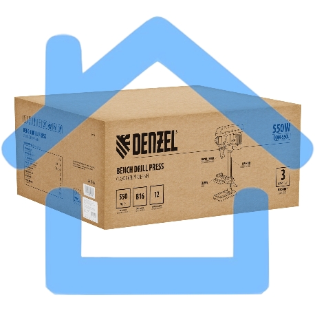 Станок сверлильный Denzel DDM-550L, 550 Вт, 16 мм, 12 ск., лазер, настольный-4