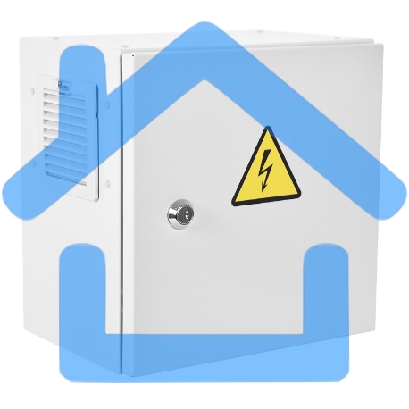 Шкаф ЭКОНОМ уличный всепогодный настенный укомплектованный (В500 Ш500 Г300), комплектация T1-IP54-1