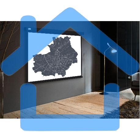 Экран Cactus 152x203см Wallscreen CS-PSW-152X203-BK 4:3 настенно-потолочный рулонный черный-2