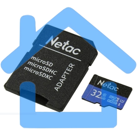 Флеш карта microSDHC 32Gb Netac P500 <NT02P500STN-032G-R> (с SD адаптером) 80Mb/s-7