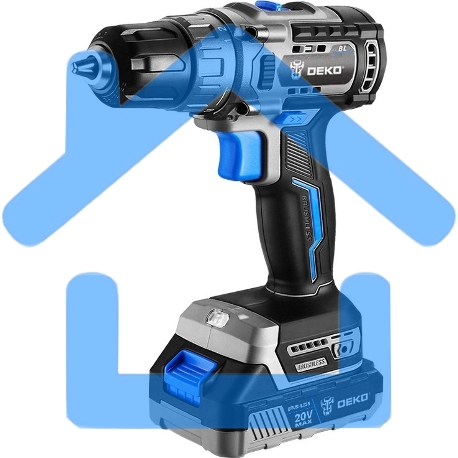 Дрель-шуруповерт Deko Sharker 063-4037, Аккумуляторная, 20В, 1 АКБ-3