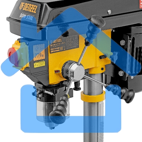 Станок сверлильный Denzel DDM-550L, 550 Вт, 16 мм, 12 ск., лазер, настольный-23