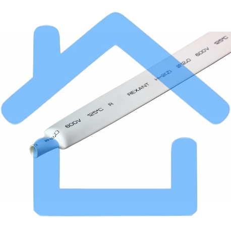 Термоусаживаемая трубка Rexant 12,0/6,0 мм, белая, упаковка 50 шт. по 1 м-1