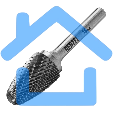 Борфреза по металлу твердосплавная, параболическая, тип-F, 16 мм Denzel-4