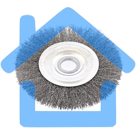 Щетка для УШМ Сибртех 150 мм, посадка 22,2 мм, Плоская, витая проволока 0,3 мм 746647-2