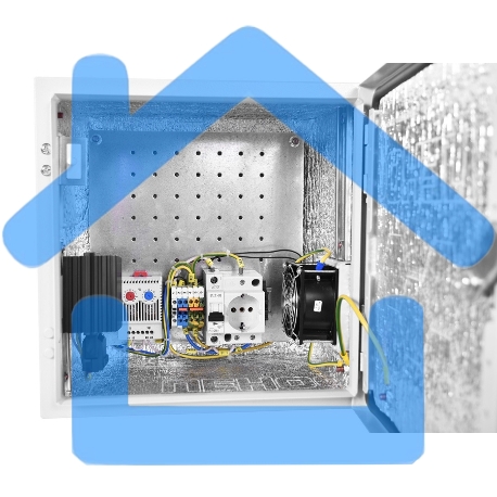 Шкаф ЭКОНОМ уличный всепогодный настенный укомплектованный (В500 Ш500 Г250), комплектация T2-IP65-5