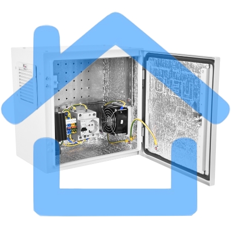 Шкаф ЭКОНОМ уличный всепогодный настенный укомплектованный (В500 Ш500 Г250), комплектация T2-IP65-4