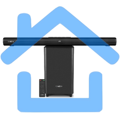 Саундбар Sven SB-2200D черный (2 x 60W, Bluetooth сабвуфер 180W, пульт ДУ, LED-дисплей, HDMI, USB)-4