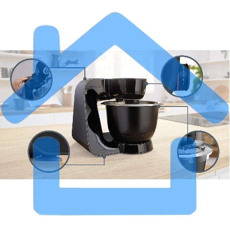 Кухонный комбайн Bosch 1000 Вт, черный-3