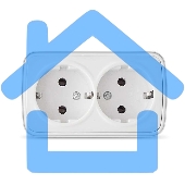 Розетка 2-м ОП Электра с заземл.бел. Союз 0020