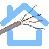 Кабель Exegate EX256748RUS Кабель UTP 4 пары кат.5e Exegate бескислородная медь, FLUKE® test pass, бухта 305м, серый, PVC