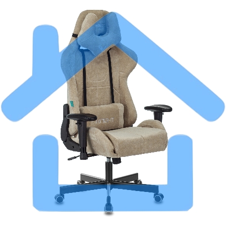 Кресло игровое Бюрократ VIKING KNIGHT LT21 FABRIC песочный крестовина металл/пластик-61