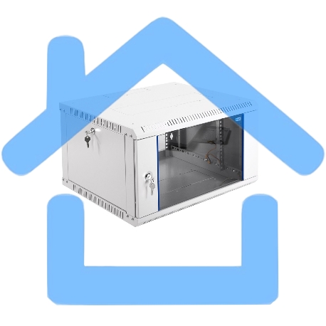 Шкаф телеком. настенный разборный 6U (600х650) дверь стекло,цвет черный (ШРН-Э-6.650-9005) (1 коробка)-5