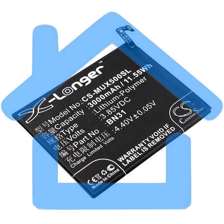 Аккумулятор CameronSinoCS-MUX500SL BN31 для Xiaomi 5X, MDE63.85V / 3000mAh / 11.55Wh-5