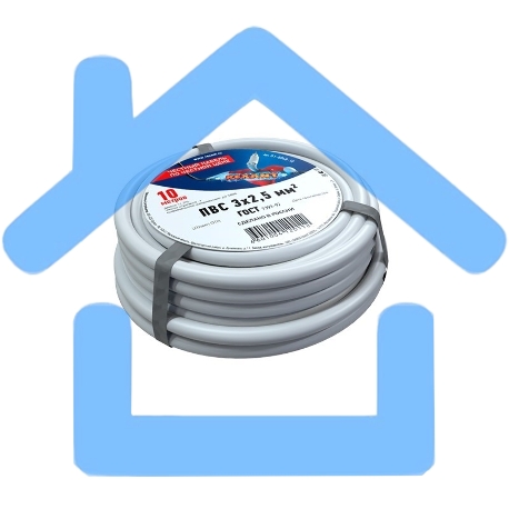Провод соединительный ПВС 3x2,5 мм², длина 10 метров, ГОСТ 7399-97 Rexant