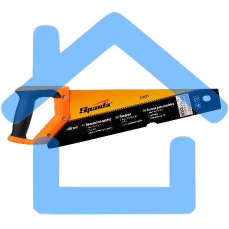 Ножовка по дереву Sparta 400 мм, 7-8 TPI, зуб-2D, каленый зуб, линейка, двухкомпонентная рукоятка