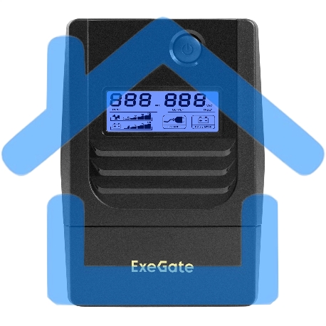 Источник бесперебойного питания ExeGate Smart LB-1000.LCD.AVR.2SH (1000VA/650W, LCD, AVR, 2*Schuko, батарея 12V 9Ah, черный)-2