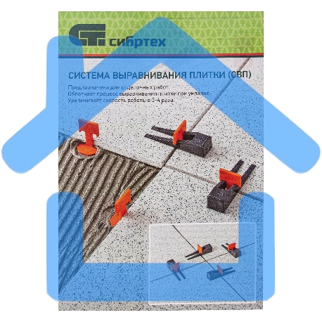 Система выравнивания плитки (СВП), комплект: зажимы, клинья (40/40 шт) в пакете Сибртех-6