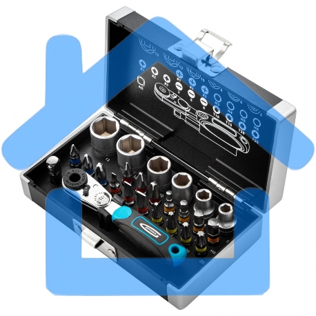 Набор бит и торцевых головок 1/4