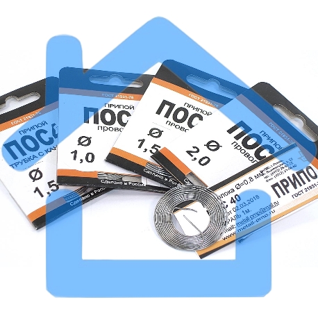 Припой ПОС-61 диаметр 0,8 мм с канифолью 1м