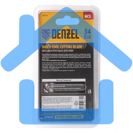 Насадка для МФИ режущая пазовая прямая, HCS, по дереву, 34 х 1,4 мм, мелкий зуб Denzel
