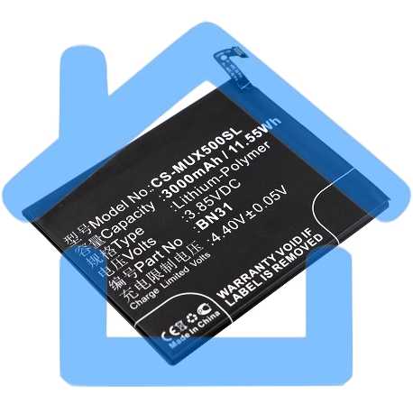 Аккумулятор CameronSinoCS-MUX500SL BN31 для Xiaomi 5X, MDE63.85V / 3000mAh / 11.55Wh