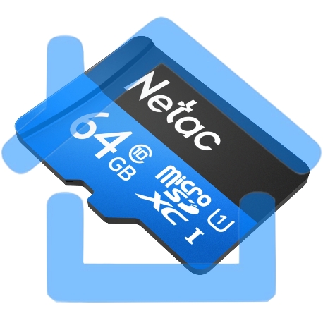 Флеш карта microSDHC 64Gb Netac P500 <NT02P500STN-064G-R> (с SD адаптером) 80Mb/s-6