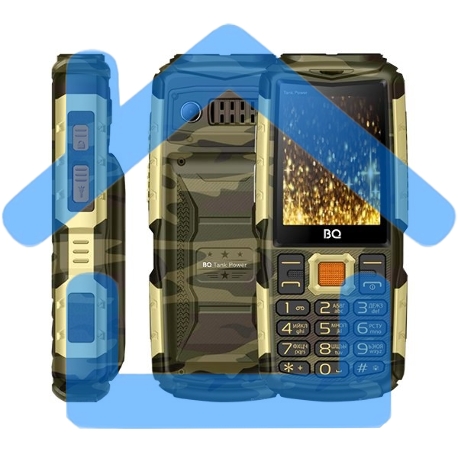 Мобильный телефон BQ 2430 Tank Power Green&silver 2.4” 240x320/32+32Mb/BT/2Sim/microSD/0.3Mp/4000mAh/Powerbank-4