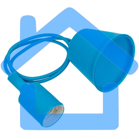 Патрон E27 силиконовый со шнуром 1 м синий Rexant-2