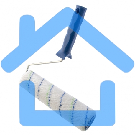 Валик Водные краски, 250 мм, ворс 12мм, D - 48 мм, D ручки - 6 мм, полиэстер Сибртех-1