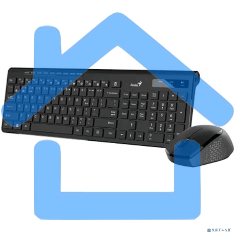 Комплект беспроводной Genius Smart KM-8230 BLACK, клавиатура+мышь, USB, 1 мини-ресивер на оба устройства. Клавиатура: 104 клавиши кнопка SmartGenius, клавиши т-2