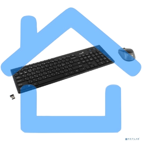 Комплект беспроводной Genius Smart KM-8230 BLACK, клавиатура+мышь, USB, 1 мини-ресивер на оба устройства. Клавиатура: 104 клавиши кнопка SmartGenius, клавиши т-3