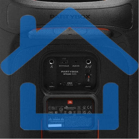 Портативная акустика JBL PartyBox Stage 320 (1.0 2 x 120 Вт, Bluetooth, AUX, USB, 6.3 мм jack, RGB подсветка, IPX4, JBLPBSTAGE320UK)-3