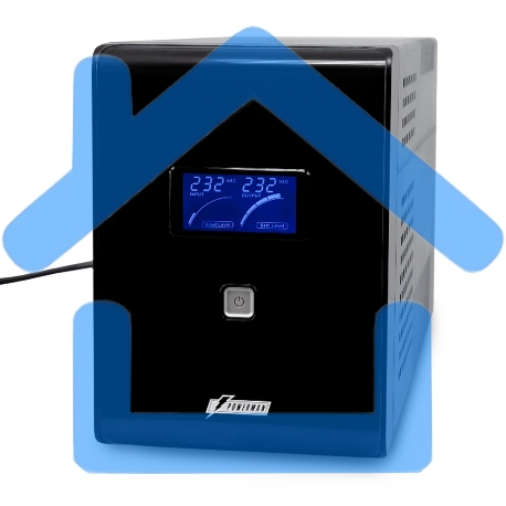 Источник бесперебойного питания Powerman Smart Sine 1500VA/1050W, 220V, Line-Interactive, LCD, Tower, Out: 4xShuko, черный*SmartSine1500-1