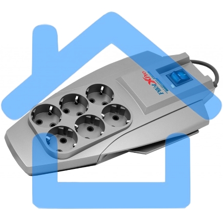 Сетевой фильтр Pilot X-Pro: 6 евророзеток Zero Start биметаллический предохранитель и микропроцессор 5 метров Pilot X-Pro 5M