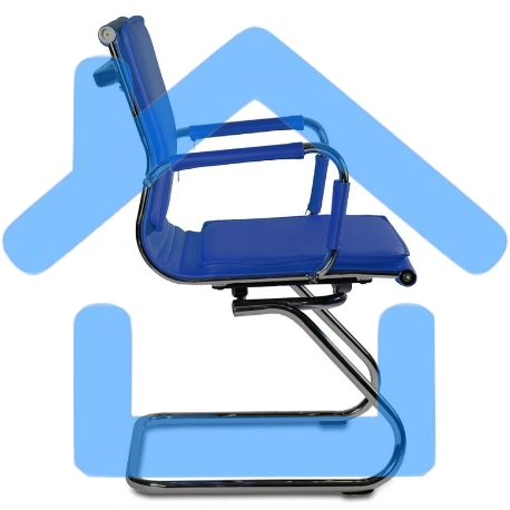 Кресло компьютерное Бюрократ CH-993-Low-V/blue синий, низкая спинка, искусственная кожа-9