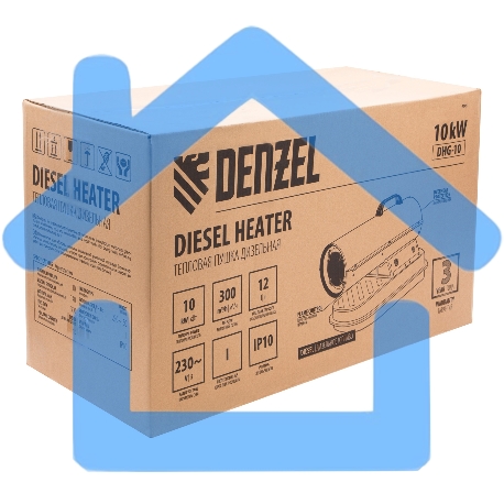 Дизельная тепловая пушка Denzel DHG-10, 10 кВт, 300 м3/ч, прямой нагрев-6
