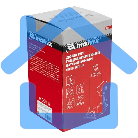 Домкрат гидравлический бутылочный, 4 т, h подъема 194–372 ммMatrix-6