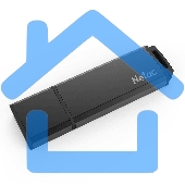 Флешка USB Netac U351 NT03U351N-064G-30BK, 64Gb, USB 3.0, с колпачком, металлическая черная