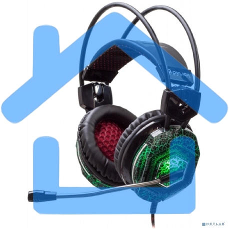 Наушники с микрофоном Oklick HS-L500G черный 2.2м мониторы оголовье-2