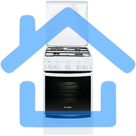 Плита комбинированная Gefest 5110-01 белый, конфорок 3 газовых и 1 электрическая, духовка газовая 52 л, 50 см x 85 см x 58.5 см-2