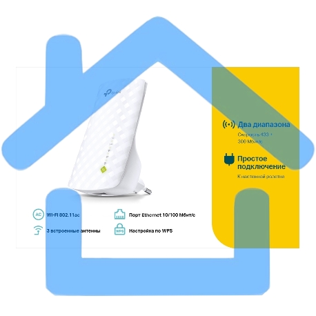 Повторитель беспроводного сигнала TP-Link SOHO RE200 10/100BASE-TX/Wi-Fi белый поставляется без кабеля RJ-45-4