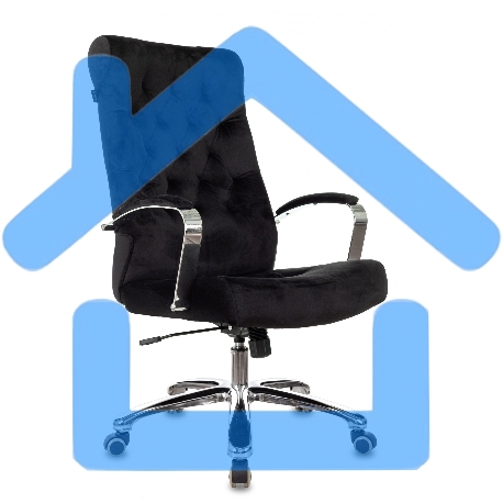 Кресло руководителя Бюрократ T-9928SL Fabric черный Italia Black, крестов. металл хром-6