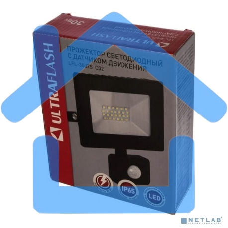 Прожектор Ultraflash LFL-3002S C02 черный (LED прожектор с датчиком, 30 Вт, 230В, 6500К)-3