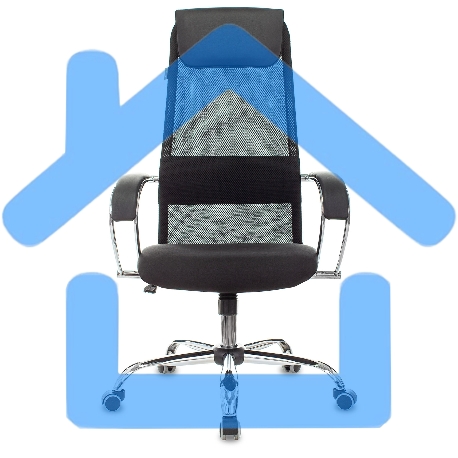 Кресло руководителя Бюрократ CH-607SL TW-01 Neo Black черный, сетка/ткань с подголов. на колес. металл хром-36